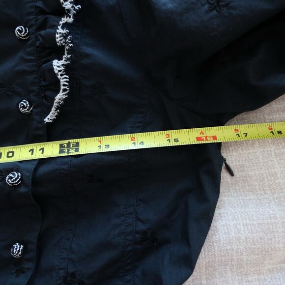 ULLA JOHNSON Linnea Tiered Embroidered Cotton Poplin Mini Dress Size 00 - Picture 13 of 15